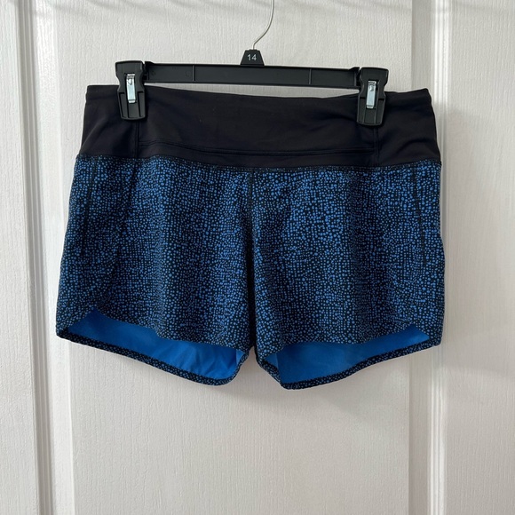 Lululemon Run Times Short Bubbles Pipe Dream Blue Black / Black (Size 6) - Picture 8 of 15